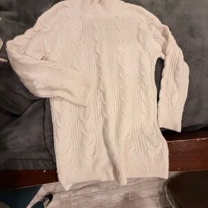 Cozy White Cable Knit Sweater